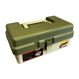 VINTAGE PLANO + Contents 3100 USA 12" PLASTIC Fishing TACKLE BOX LIFT UP TRAY